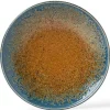 MIYA Company Aoi Nagashi Blue and Brown Ceramic Plate made in Japan available at Miya.