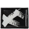 MIYA Company Black & White Brush Rectangle Platter