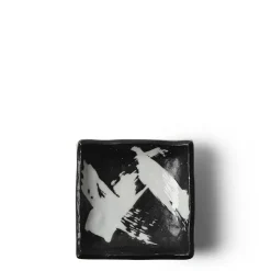 MIYA Company Black & White Brush Sauce Dish