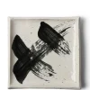 MIYA Company Black & White Brush Square Plate