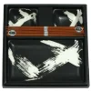 MIYA Company Black Brush Stroke Sushi Set at Miya