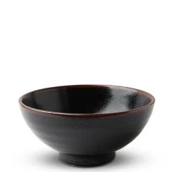 MIYA Company Black Tenmoku Ceramic Noodle Bowl Made in Japan Available at Miya.