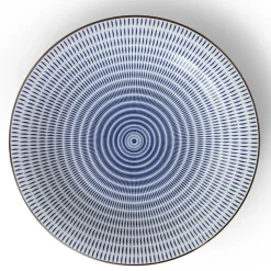 MIYA Company Blue & White large dinner plate made in Japan available at Miya.