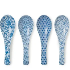 MIYA Company Blue & White Soup Spoon Set