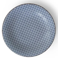 MIYA Company Blue & White Stitch 11" Plate