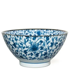 MIYA Company Blue and White Karakusa Vine 7" Ramen Noodle Bowl