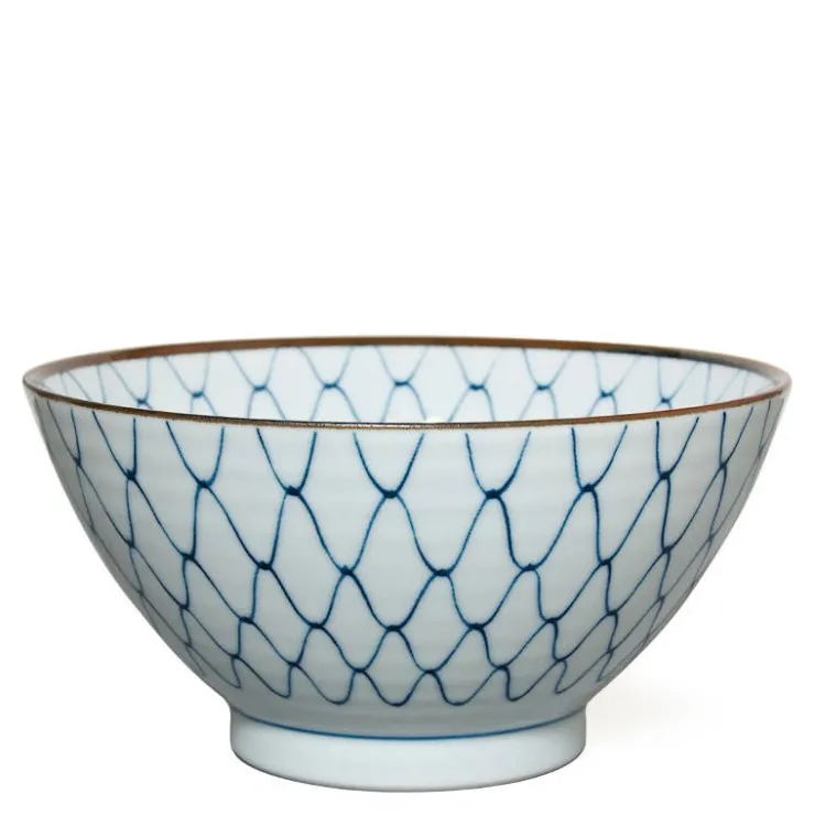 MIYA Company Blue and White Sansui Landscape 7" Ramen Noodle Bowl from Japan available at Miya