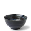 MIYA Company Blue Black Swirl 6.75" Ramen Noodle Bowl from Japan available at Miya
