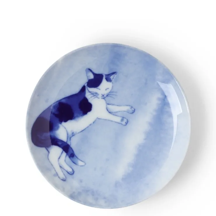 MIYA Company Blue Cat Relaxing Plate