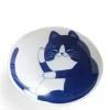 MIYA Company Blue Cats grace these fun tableware pieces made in Japan available at Miya.