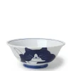 MIYA Company Blue Cats on a ramen noodle bowl made in Japan available at Miya.