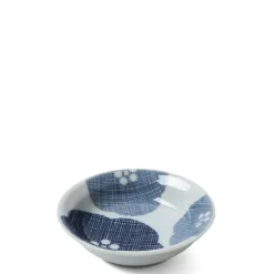MIYA Company Blue Textile Petals Sauce Dish