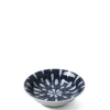 MIYA Company Blue Textile Raindrops Sauce Dish