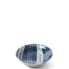 MIYA Company Blue Textile Stitching Sauce Dish