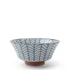 MIYA Company Blue White Ramen Bowl 7" Shimamon