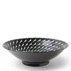 MIYA Company Bowl Black Choctaw Swirl 10"