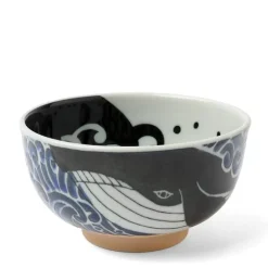 MIYA Company Bowl Blue Whale Waves 5"