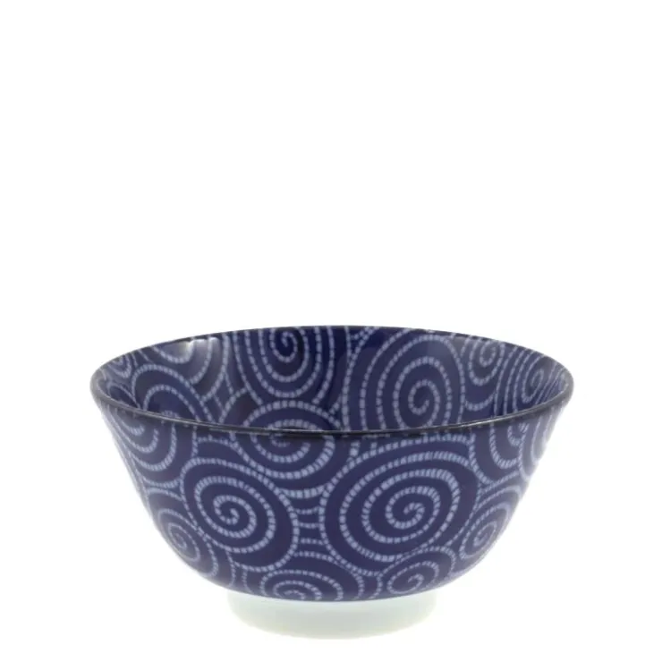MIYA Company Bowl Cobalt Cloud Swirls 5.75"