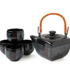 MIYA Company Calligraphy Black Tea Set at Miya