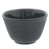 MIYA Company Cast Iron Teacup Black Hobnail