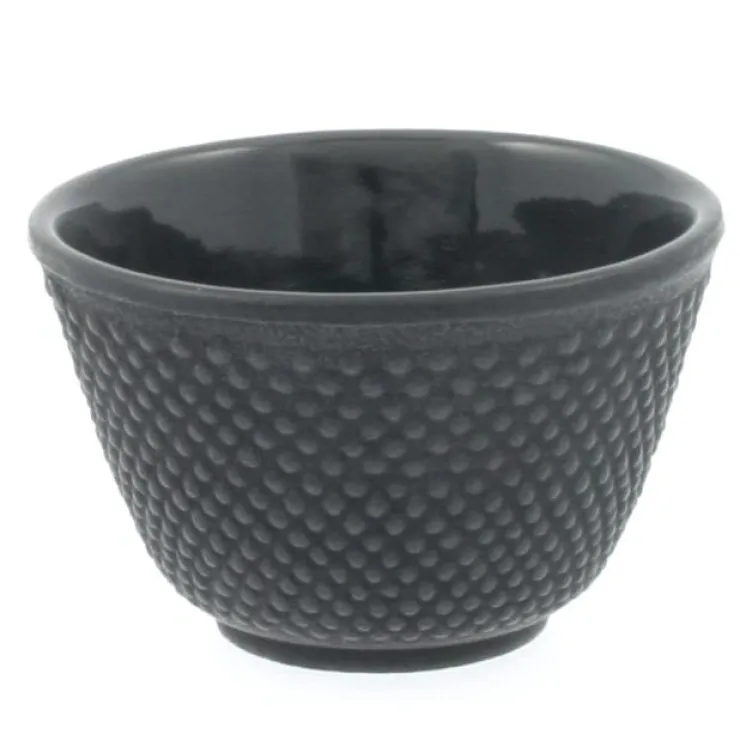 MIYA Company Cast Iron Teacup Black Hobnail
