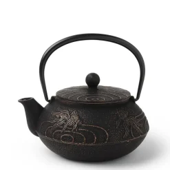 MIYA Company Cast Iron Teapot Black Goldfish