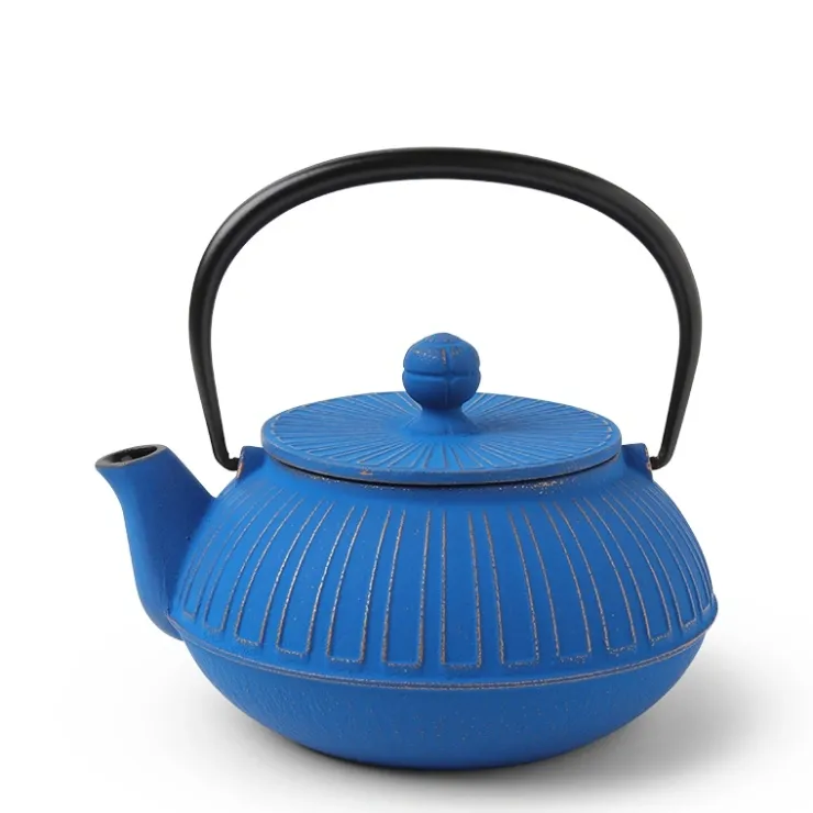 MIYA Company Cast Iron Teapot Gold Azure Chrysanthemum