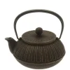 MIYA Company Cast Iron Teapot Gold Black Chrysanthemum