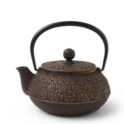 MIYA Company Cast Iron Teapot Gold/Brown Sakura