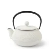 MIYA Company Cast Iron Teapot Gold Linen Hobnail 0.65L