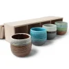 MIYA Company Ceramic Teacup Set in Assorted Glazes Made in Japan Available at Miya