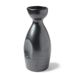 MIYA Company Dark Gray "Iron Glaze" Sake Bottle Made in Japan.