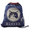MIYA Company Drawstring Tote Bag Cat Navy