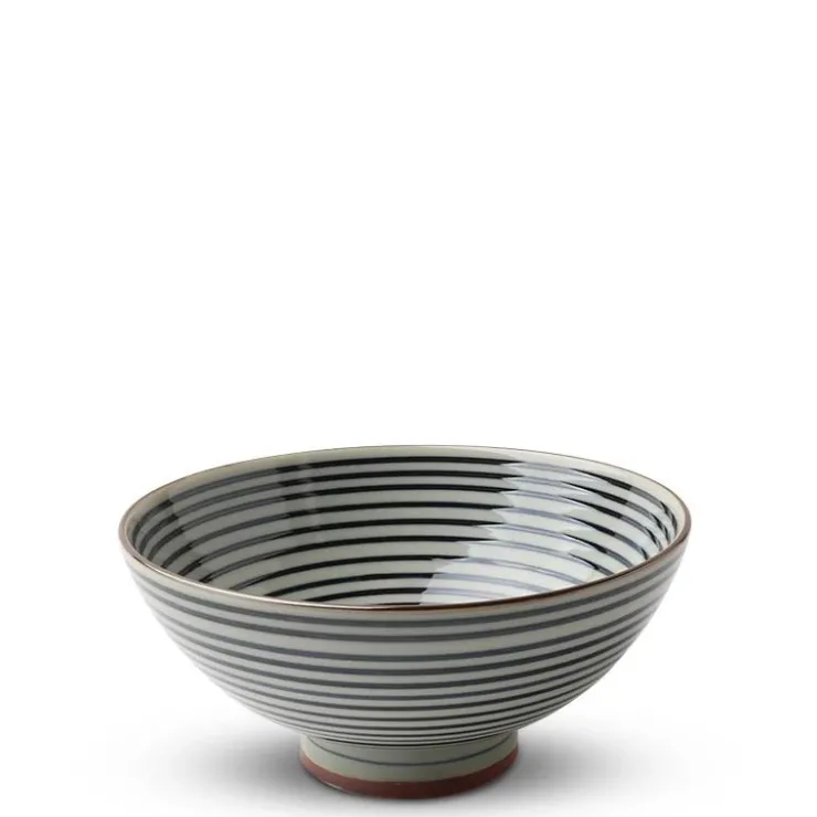 MIYA Company Green Celadon Geometric Chevron Pattern Rice Bowls Made in Japan Available at Miya.