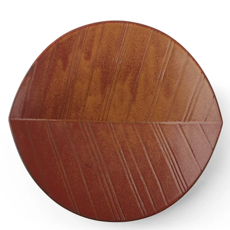 MIYA Company Hazara Leaf Plate Brown 11.75"