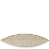 MIYA Company Hazara Leaf Plate White 14.5" x 3.75"