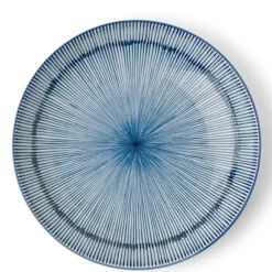 MIYA Company Hoso Tokusa Blue and White 8.75" Round Plate at Miya