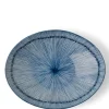MIYA Company Hoso Tokusa Blue and White 9" x 7" Oval Bowl at Miya