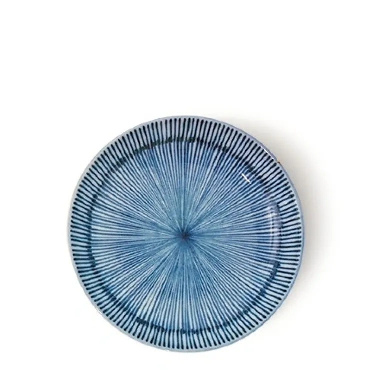 MIYA Company Hoso Tokusa Blue and White Round Plate at Miya