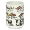 MIYA Company Illustrated Sushi Menu Japanese Teacup available at Miya.