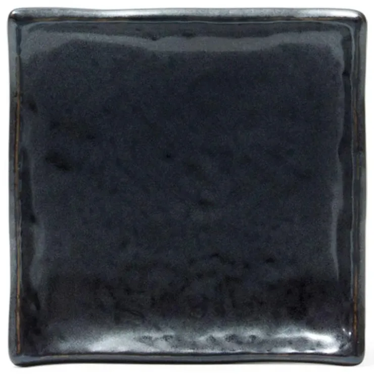 MIYA Company Iron Glaze Black Matte 5" Square Plate at Miya