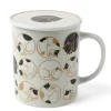 MIYA Company Jewel Japan Sleepy Cat lidded mug made in Japan available at Miya.
