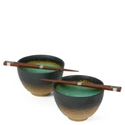 MIYA Company Kosui Green 5.5" Bowl For Two Set at Miya