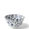 MIYA Company Maneki Neko Fortune Cat Pattern Blue and White Bowl Made in Japan Available at Miya.
