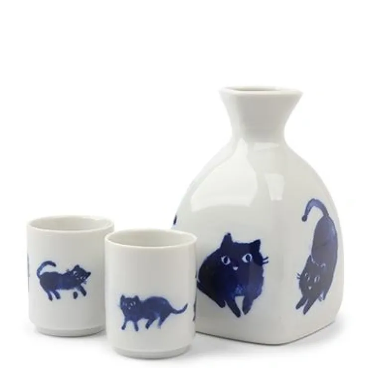 MIYA Company Midnight Blue Cat Sake Set