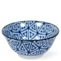 MIYA Company Monyou Sankaku blue and white pattern TRIANGLE 6" BOWL