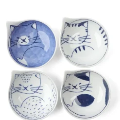 MIYA Company Nekotori Cat Bowl 3.75" Set/4
