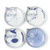 MIYA Company Nekotori Cat Plate 4.25" Set/4