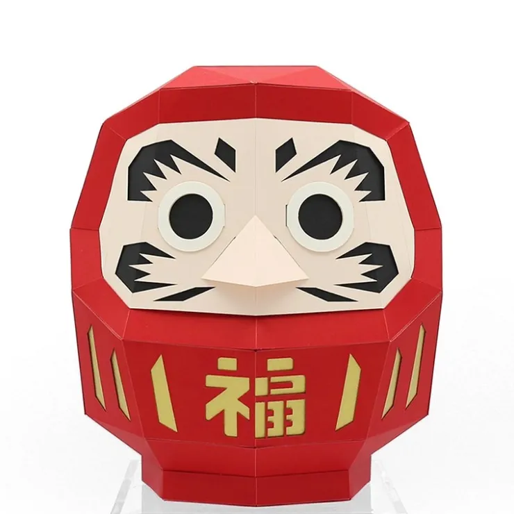 MIYA Company Paper Craft Daruma Red Medium