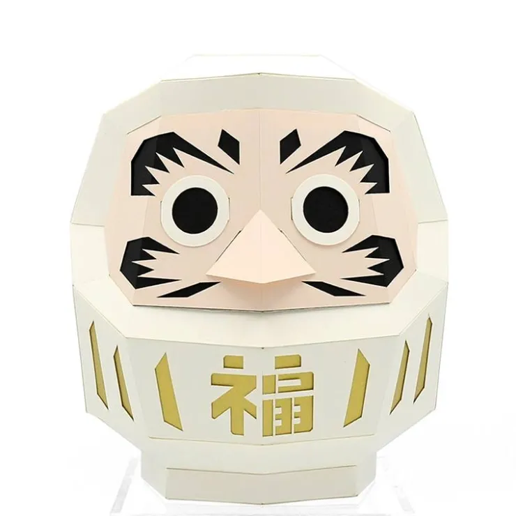 MIYA Company Paper Craft Daruma White Medium
